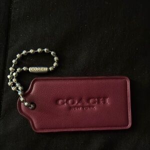 Coach Burgundy Leather bag tag / keychain